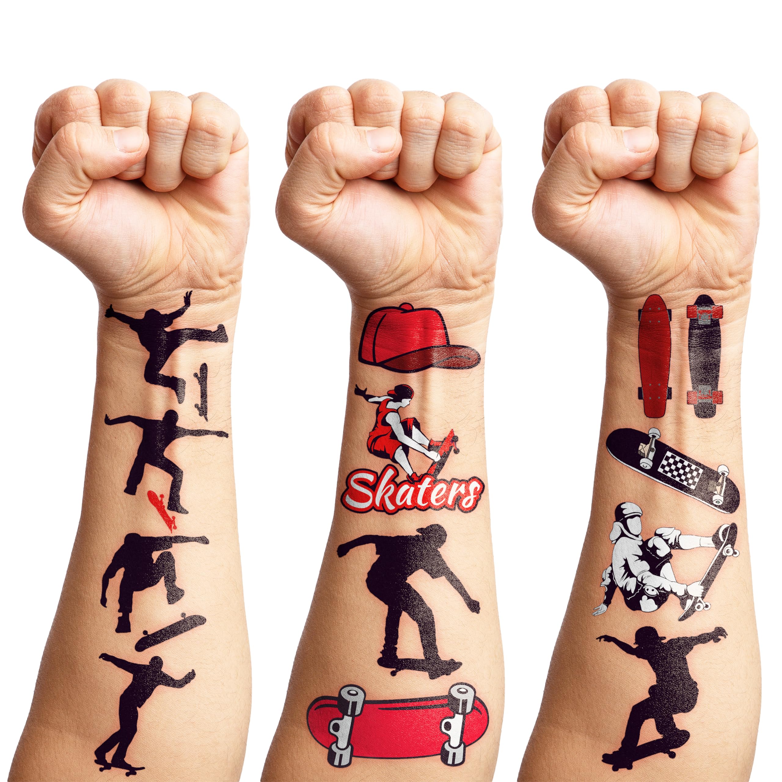 96PCS skateboard tattoos feature bright colors that stay vibrant during play.