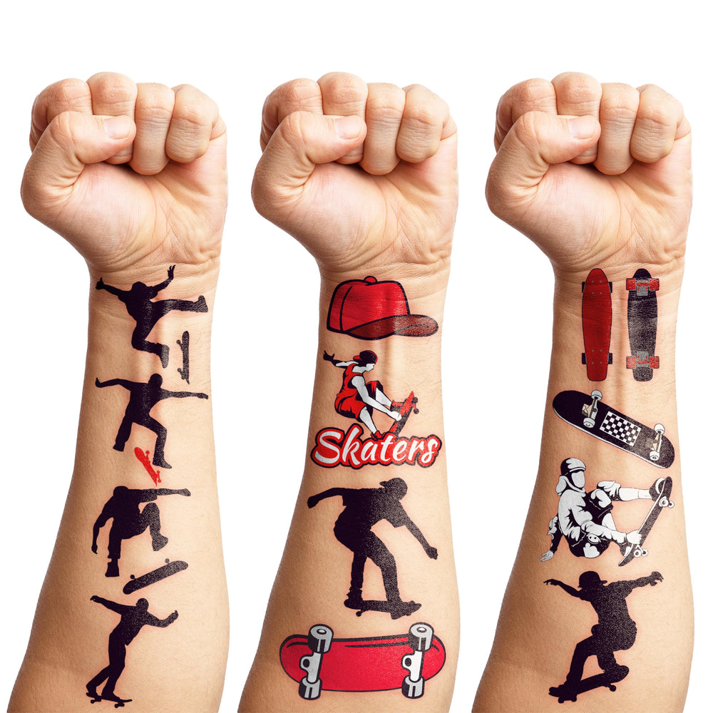 96PCS skateboard tattoos feature bright colors that stay vibrant during play.