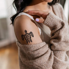 Skedimu turtle tattoo sheet 3 features waterproof stickers perfect for events.