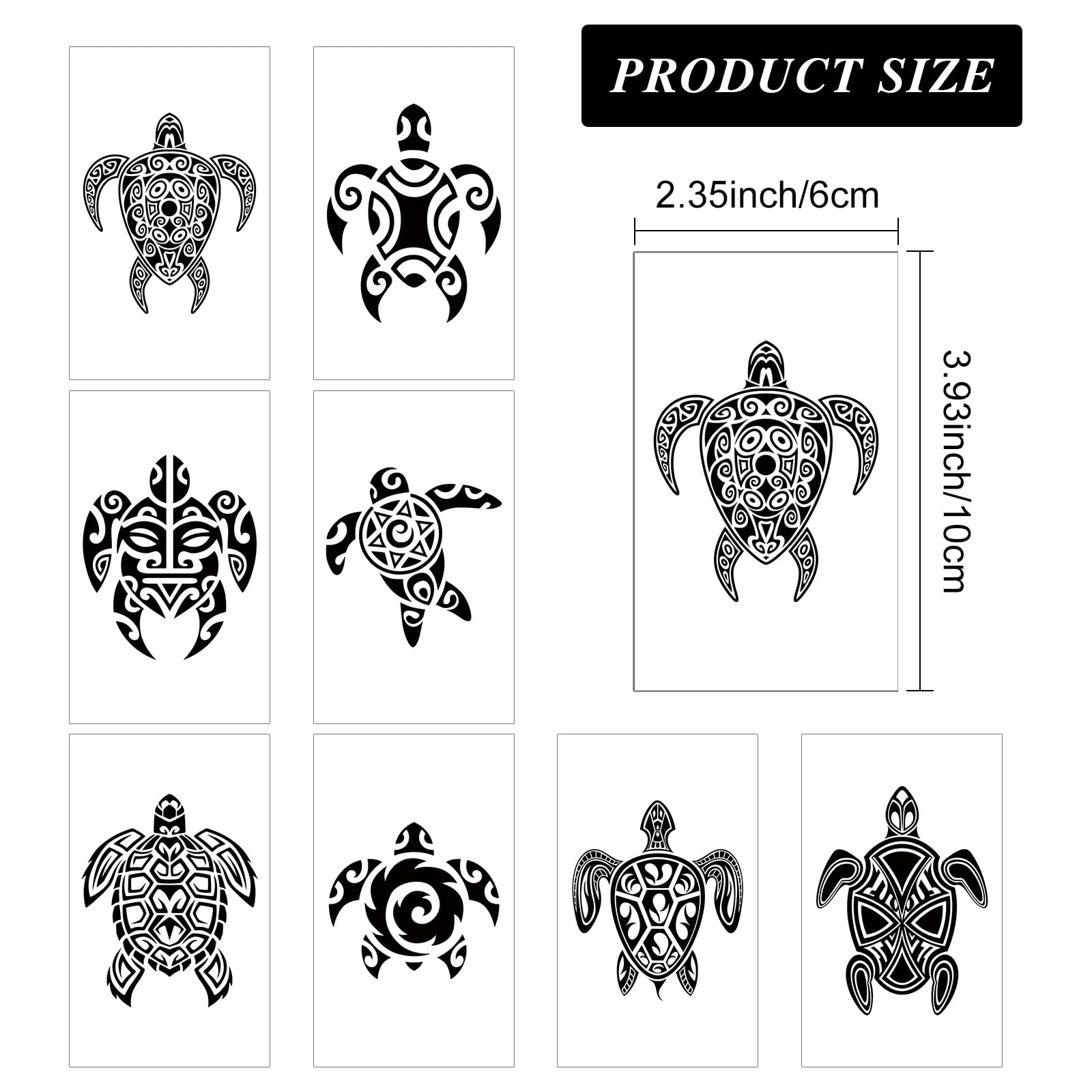 Skedimu turtle tattoo sheet 4 targets adults and teens with bold sea inspired art.