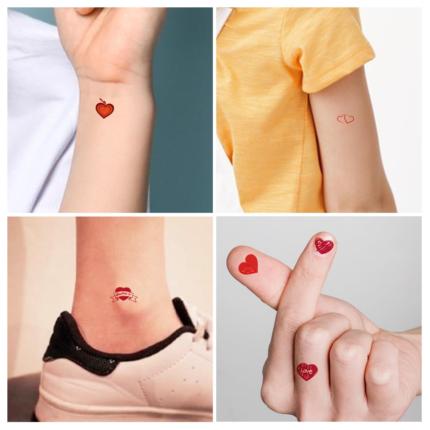 Skedimu heart tattoos enhance Valentine’s Day party atmosphere.