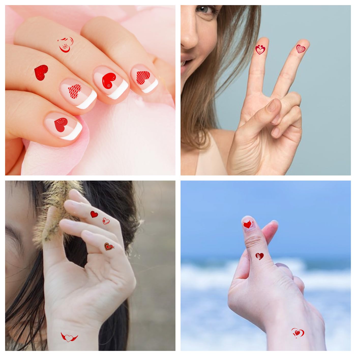 Skedimu Valentines heart tattoo on skin, ideal for playful face or arm decoration.