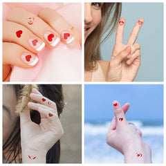 Skedimu Valentines heart tattoo on skin, ideal for playful face or arm decoration.
