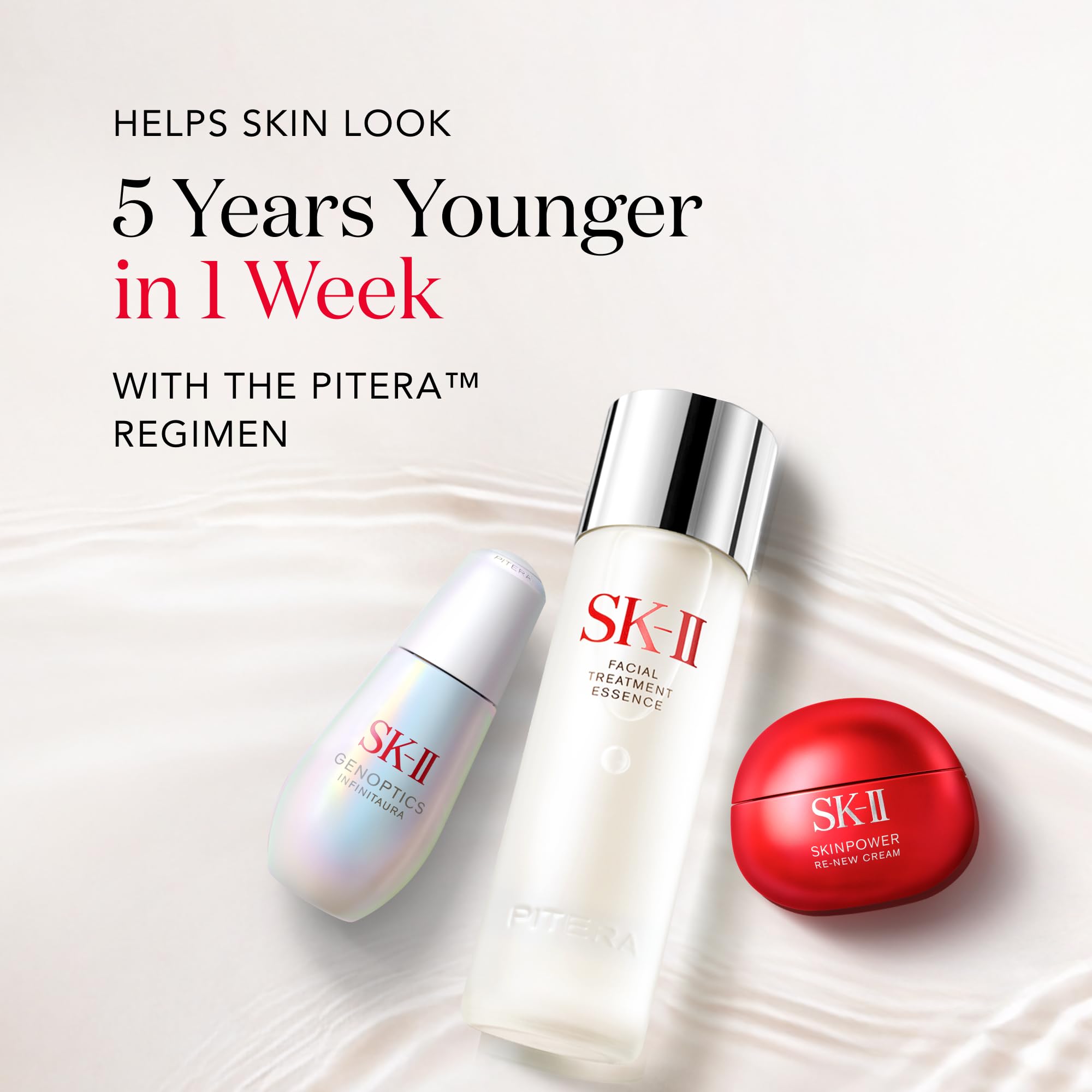 Vanity scene with SK-II essence ready for daily skincare ritual.