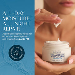Skin 2.0 Hyaluronic acid action visibly plumps dry skin with hydration