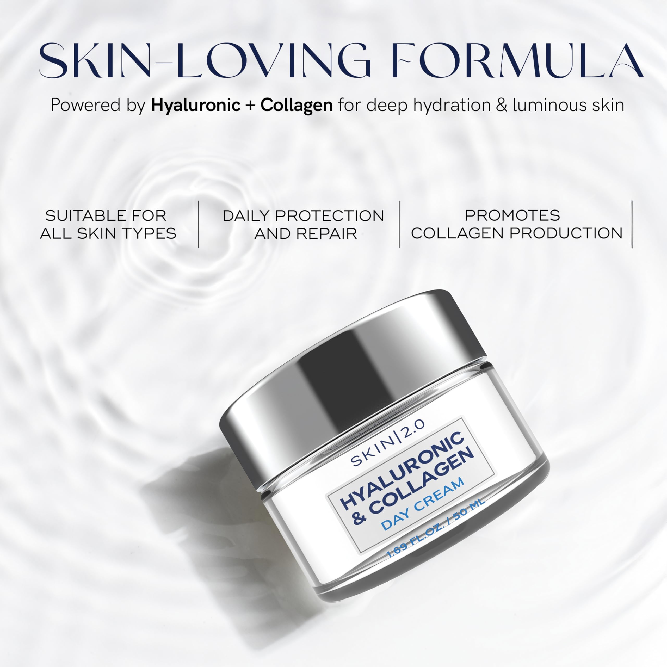 Skin 2.0 moisturizing cream optimized for dry skin application