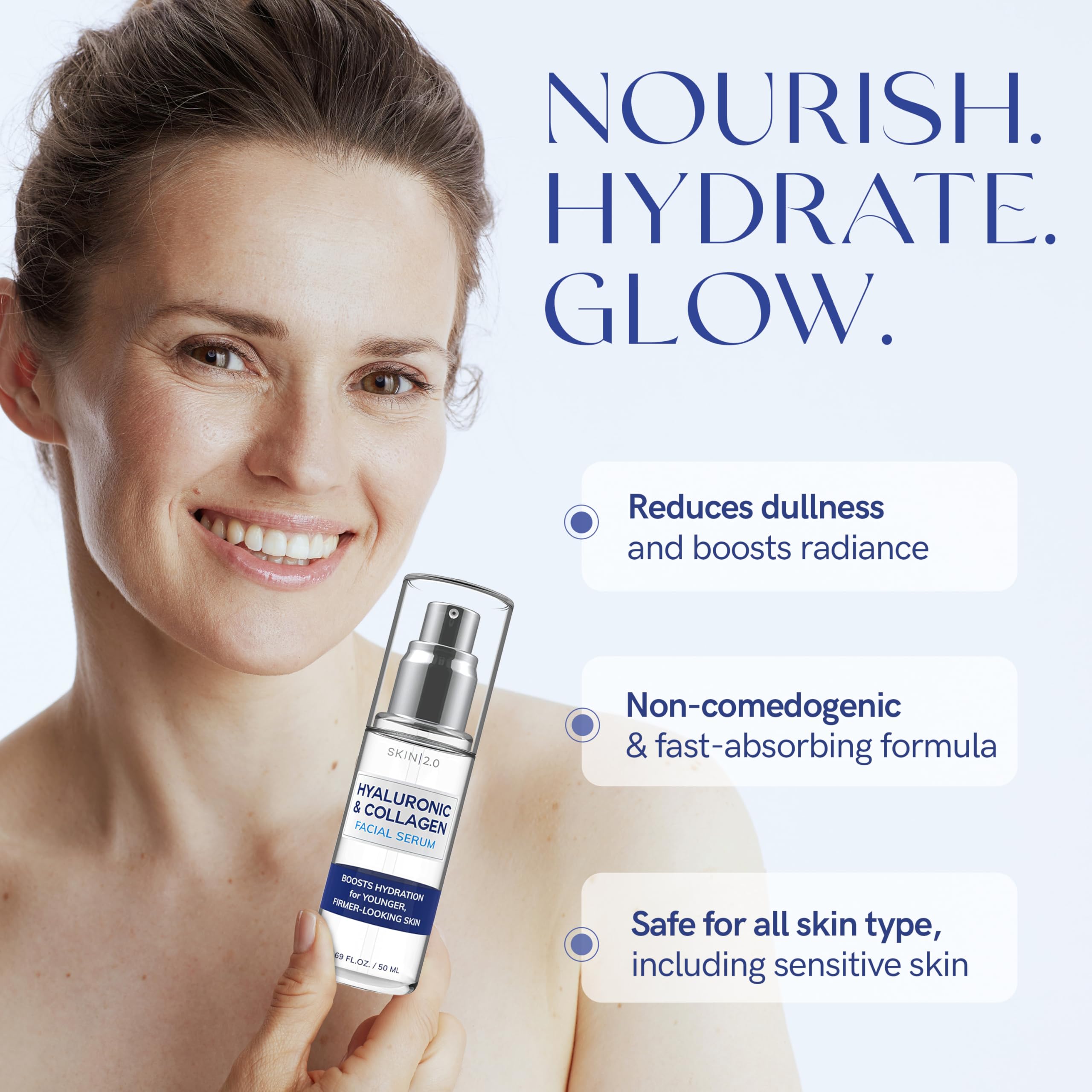 Skin 2.0 morning skincare routine with serum for daily hydration