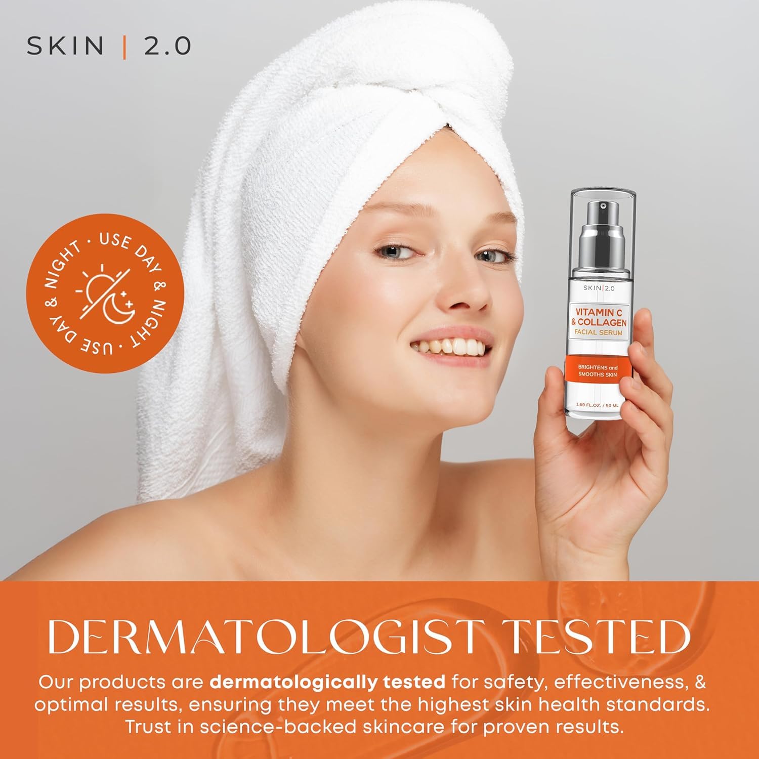 Skin 2.0 Vitamin C Serum 2-pack box showcases value and convenience.