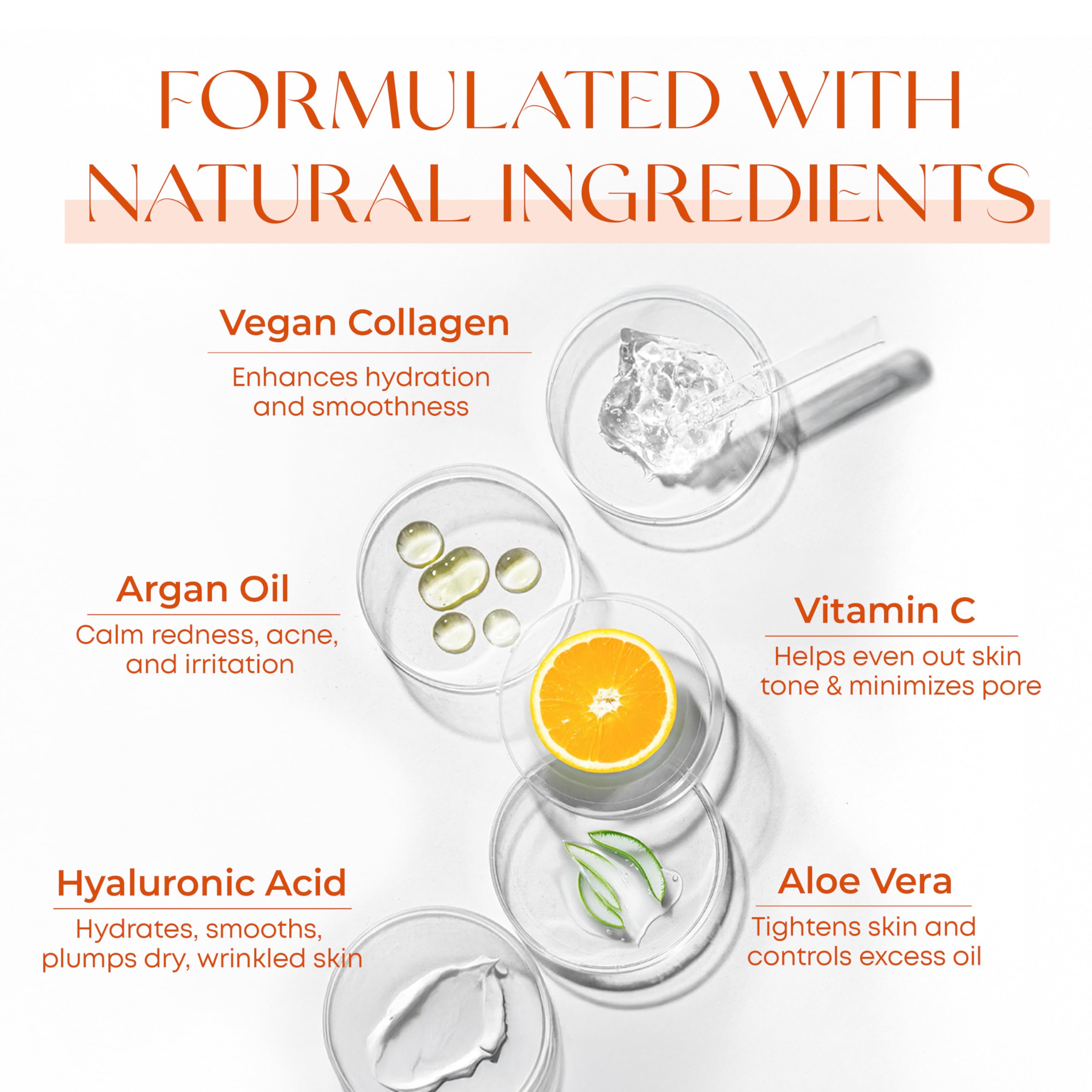 Skin 2.0 Vitamin C Serum glass-skin glow look with dewy radiance.