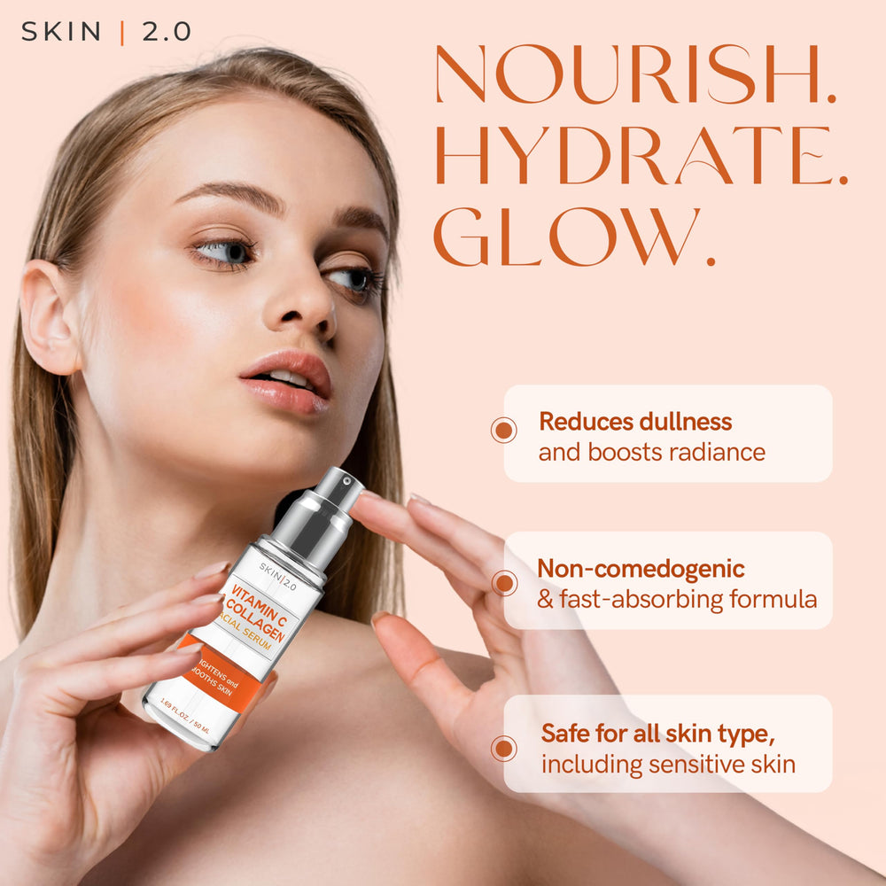 Recycled packaging of Skin 2.0 Vitamin C Serum supports sustainable beauty.
