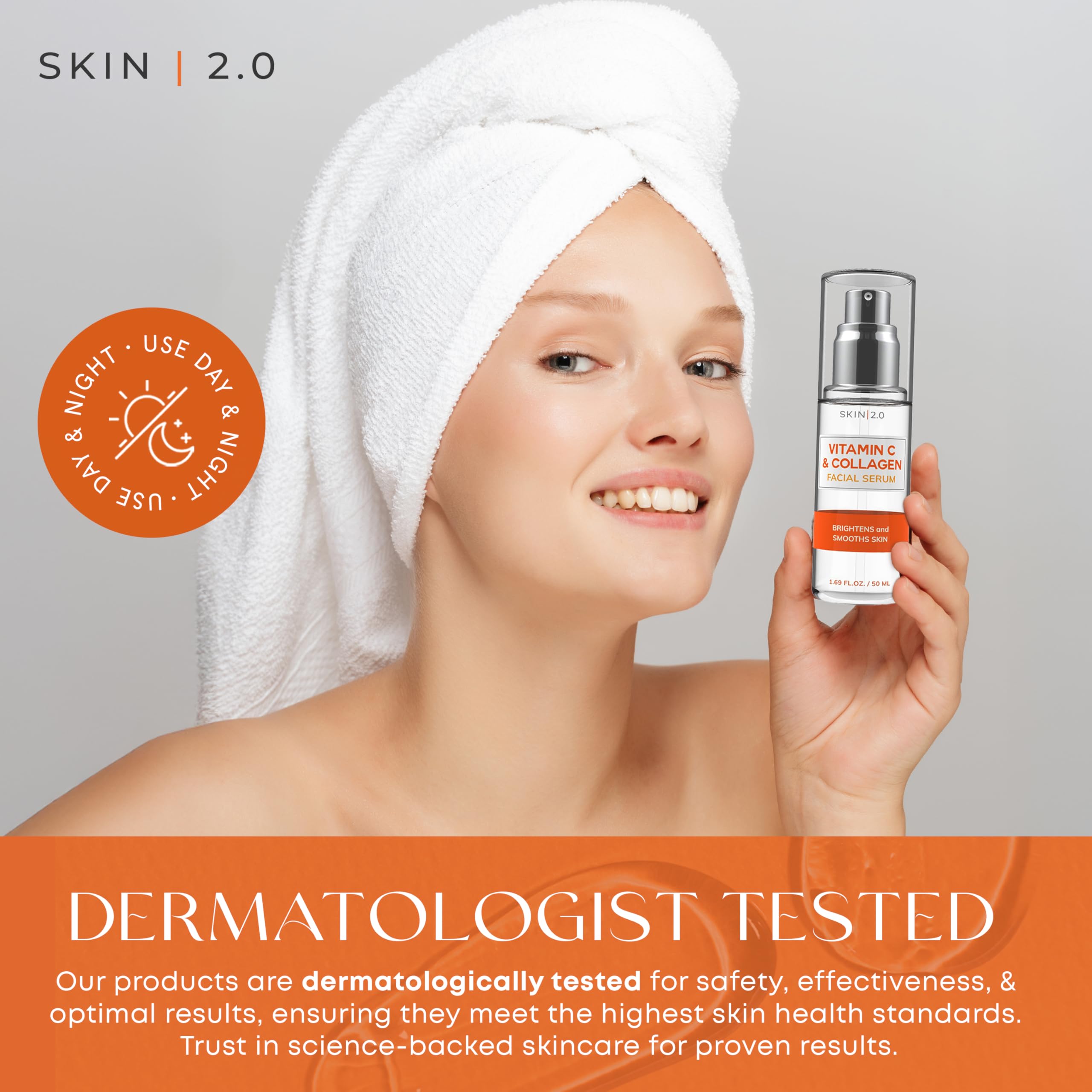 Texture close-up of Skin 2.0 Serum showing lightweight, non-sticky feel.