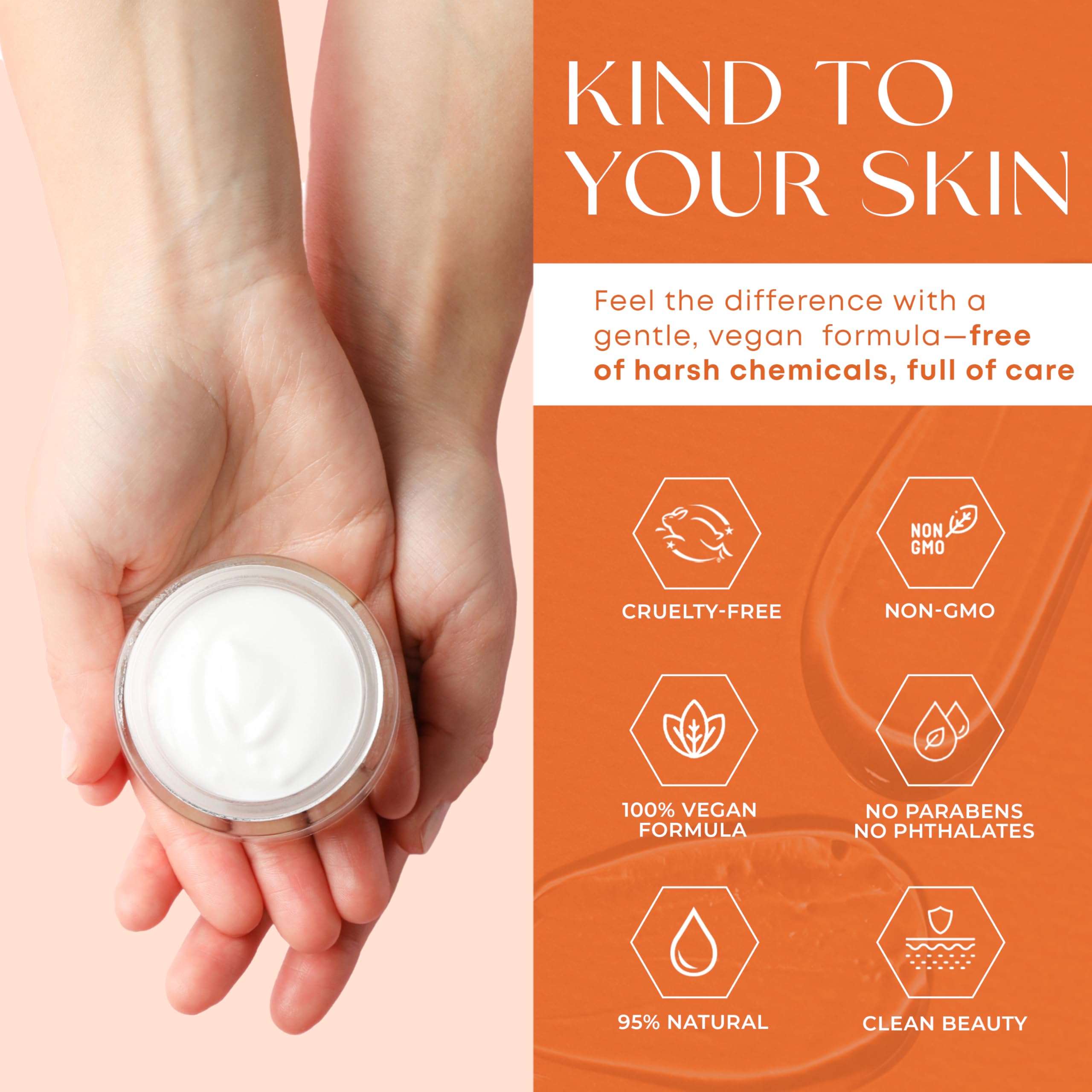 Skin 2.0 moisturizer on skin shows immediate smoothness and glow.