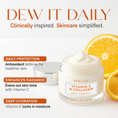 Skin 2.0 moisturizer texture swatch demonstrates lightweight, fast-absorbing hydration.