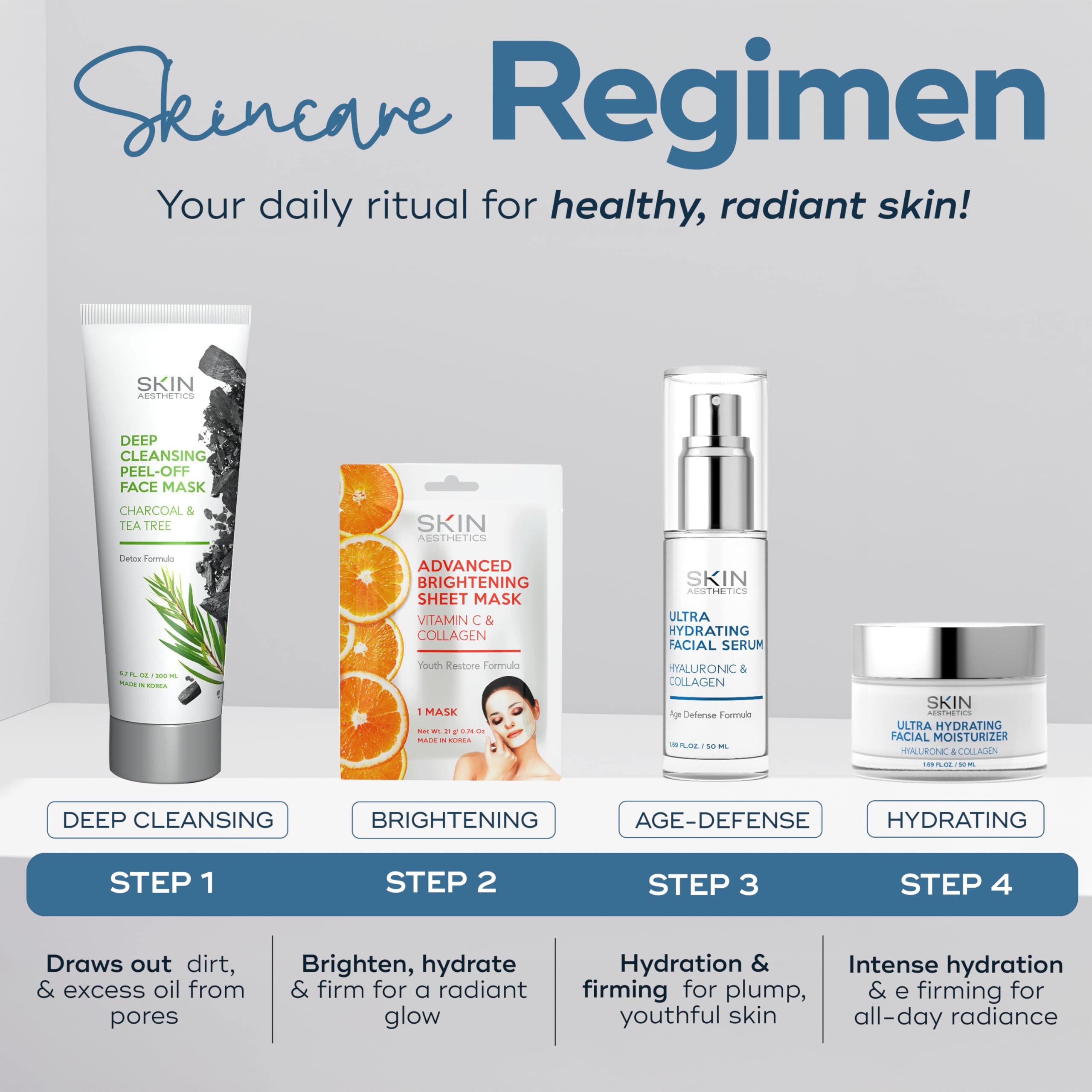 Glow after use with Skin Aesthetics Hyaluronic Serum on skin