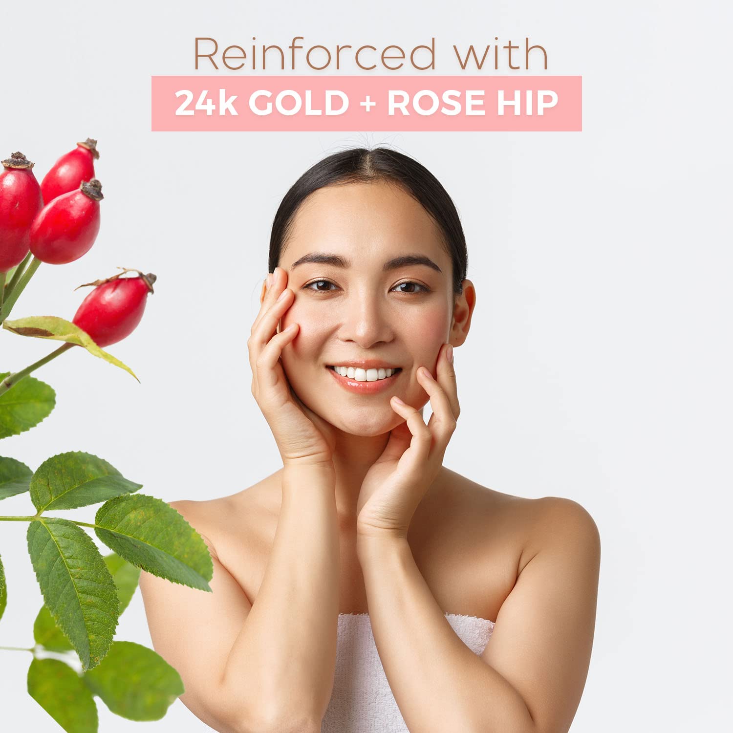Peel reveals refined pores and cleaner texture with Skin Aesthetics Rose Gold Mask