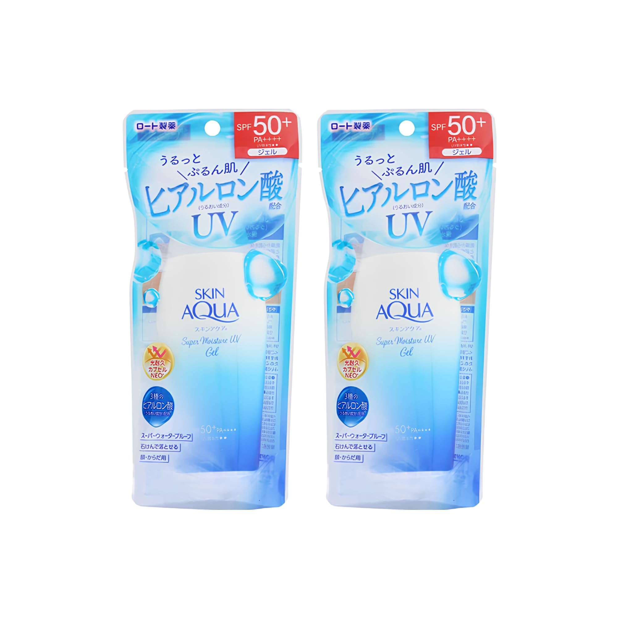 Skin Aqua UV Super Moisture Gel sunscreen spread on skin for smooth coverage