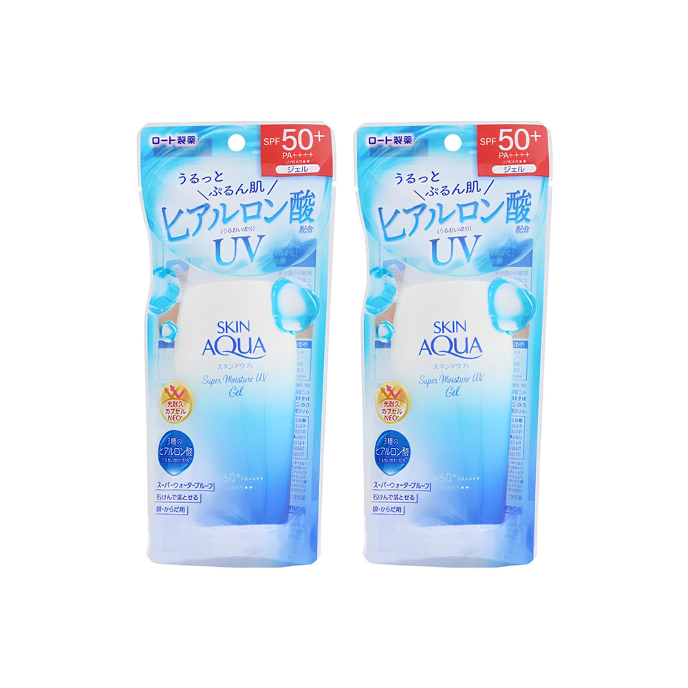 Skin Aqua UV Super Moisture Gel sunscreen spread on skin for smooth coverage