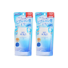 Skin Aqua UV Super Moisture Gel sunscreen spread on skin for smooth coverage