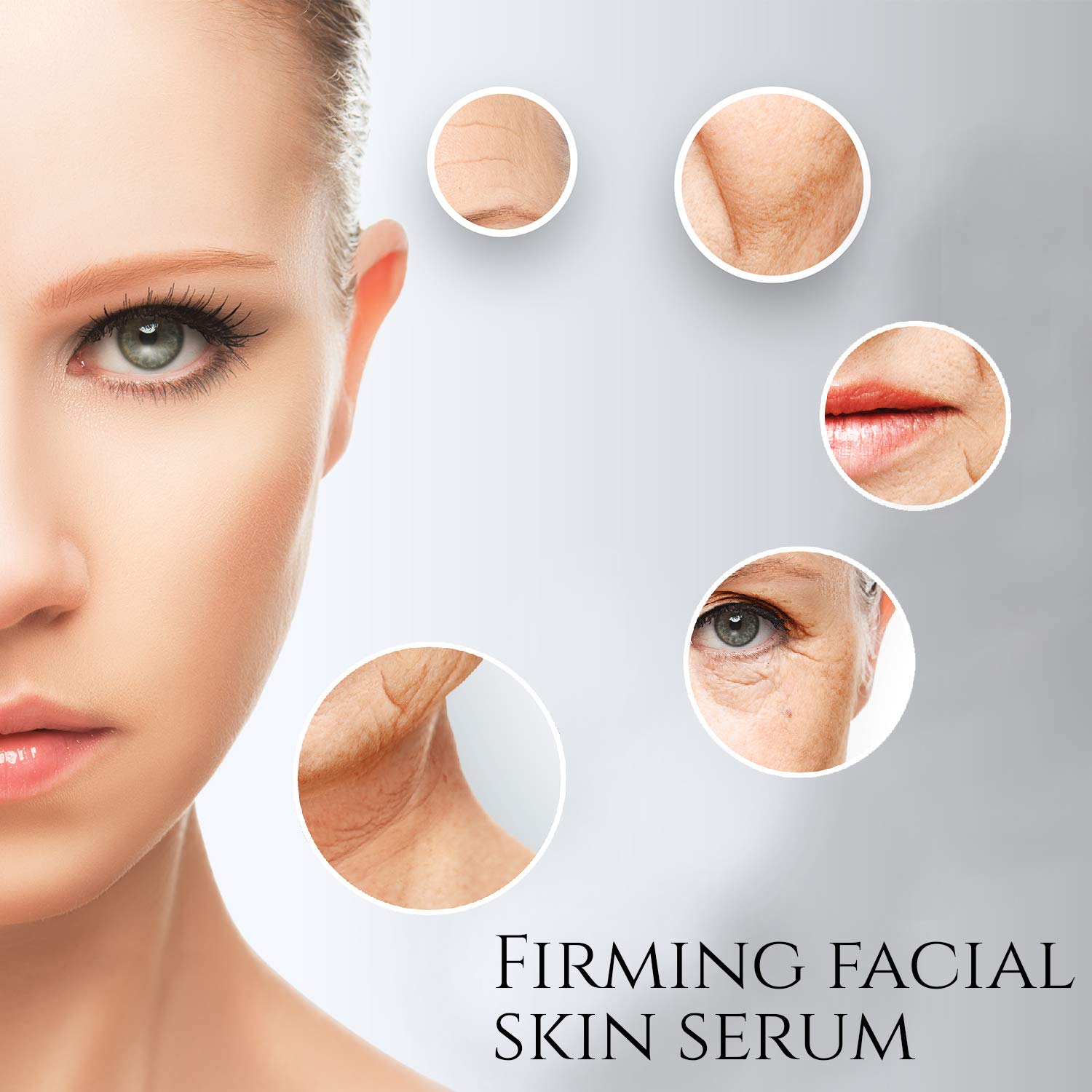 Texture close-up shows a smooth, non-greasy finish from Skin Biology CP Serum.