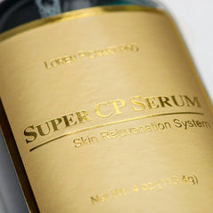 Skin Biology Super CP Serum packaging close-up with aloe vera scent for a calming routine
