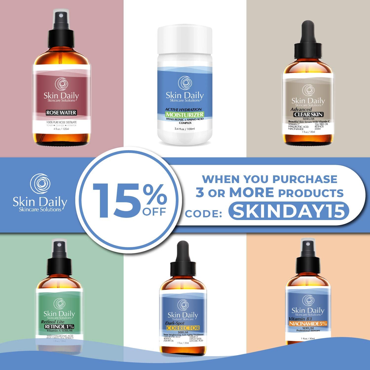 Vitamine C et antioxydants Skin Daily – action anti-âge potentielle.