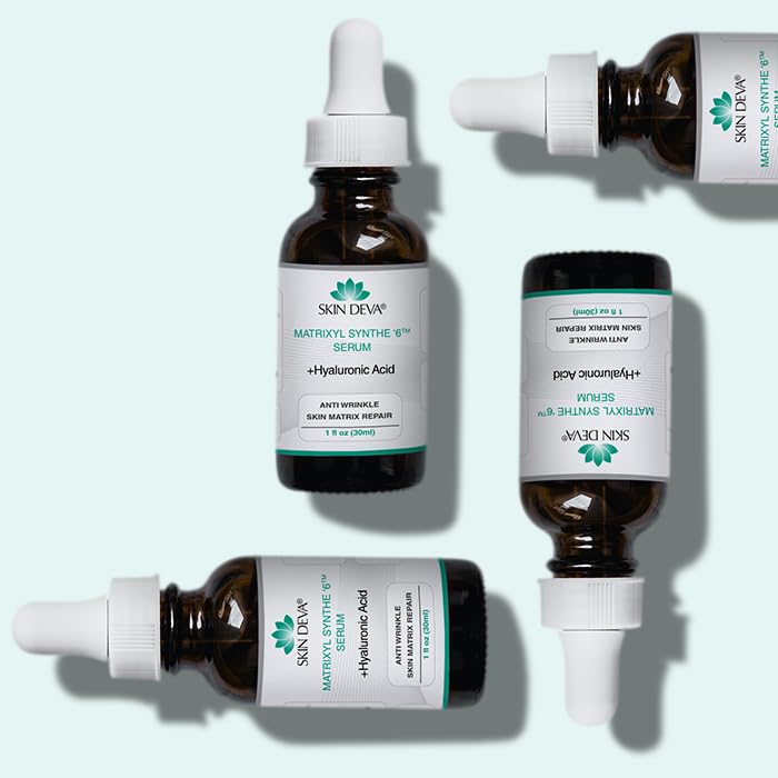 SKIN DEVA Matrixyl 6 serum being applied on the face