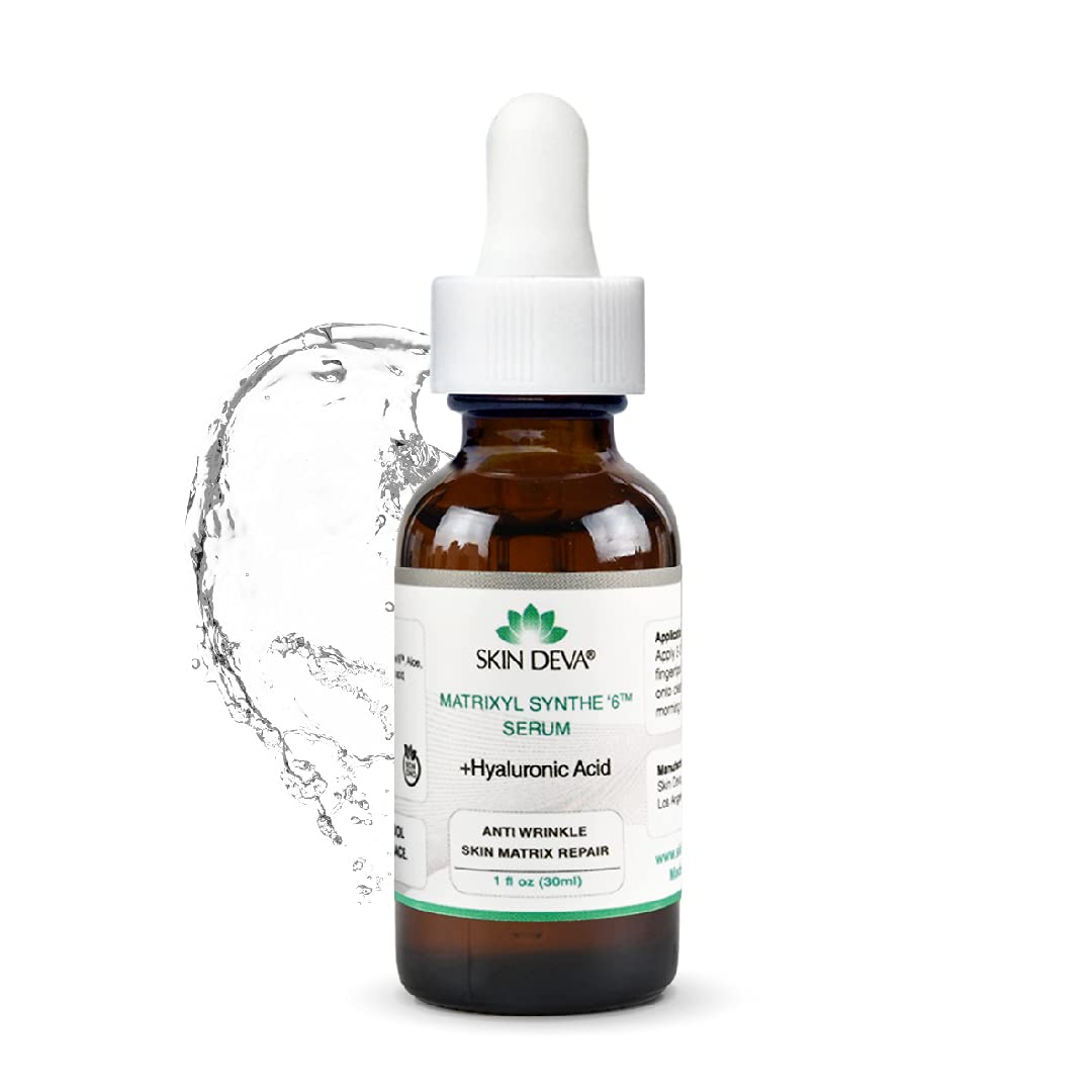 SKIN DEVA Matrixyl Synthe 6 serum bottle for anti aging hydration and smoothing routines