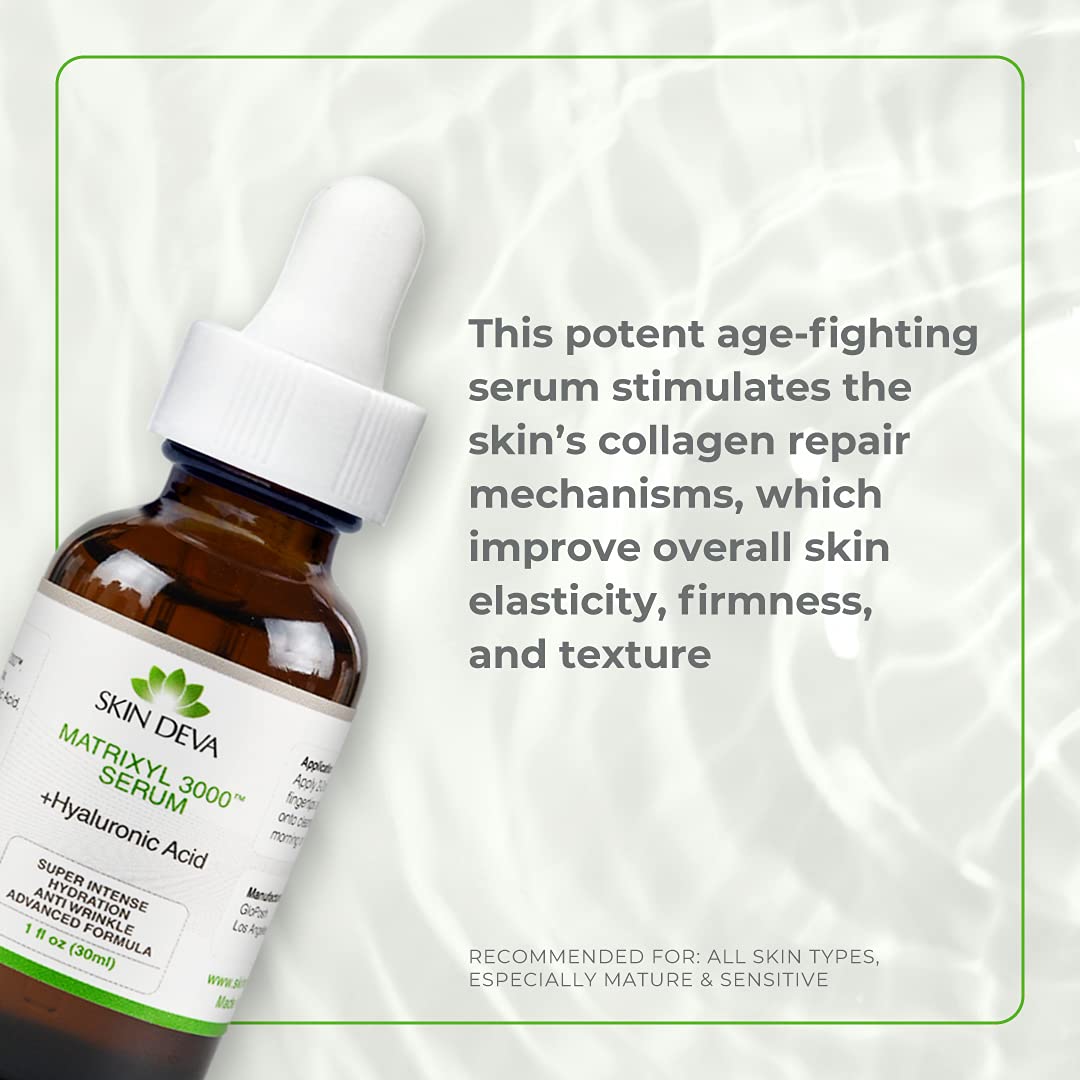 SKIN DEVA peptide serum texture close-up illustrating improved elasticity