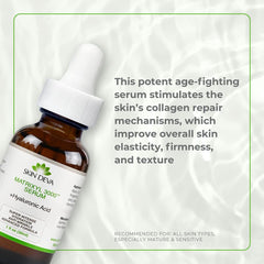 SKIN DEVA peptide serum texture close-up illustrating improved elasticity