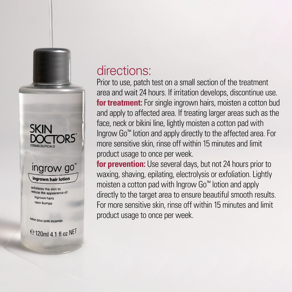 Skin Doctors Ingrow Go Lotion after-use smooth and clean skin