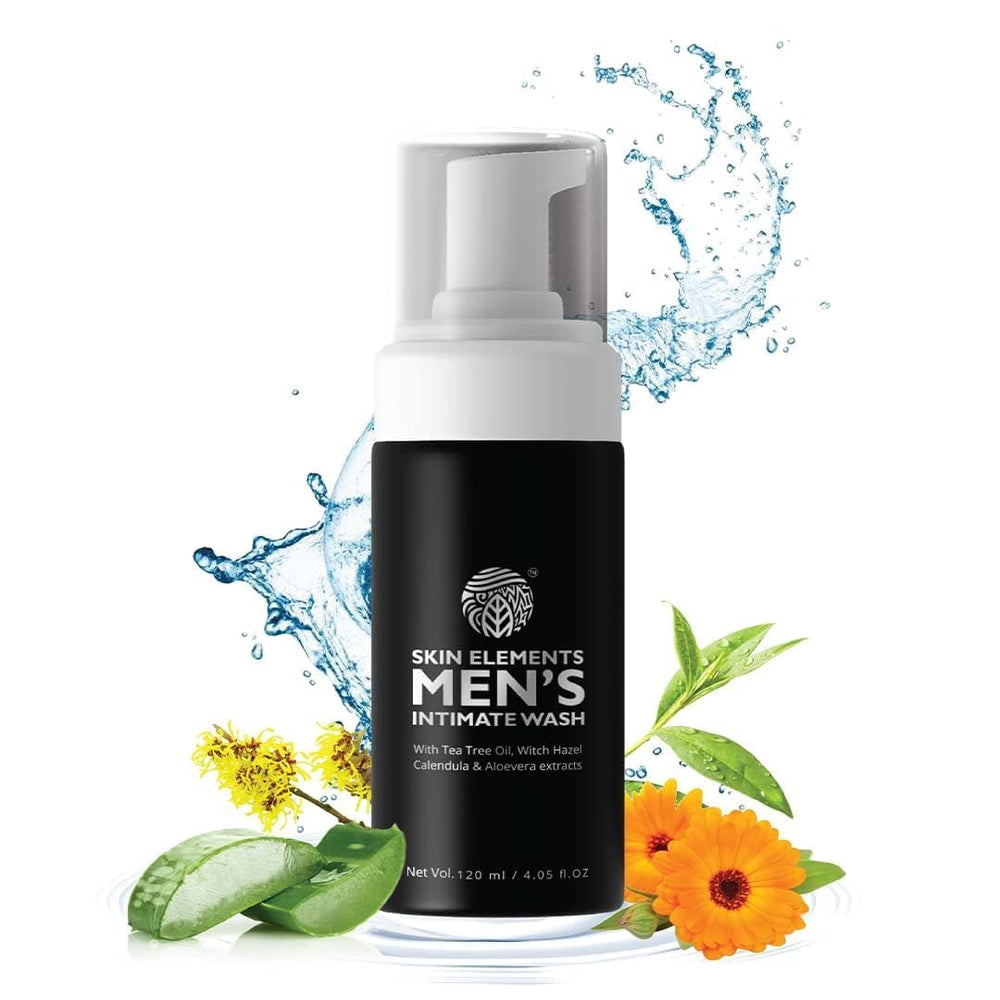 Skin Elements Intimate Wash for Men bottle with a clean, pH-balanced formula for daily freshness.