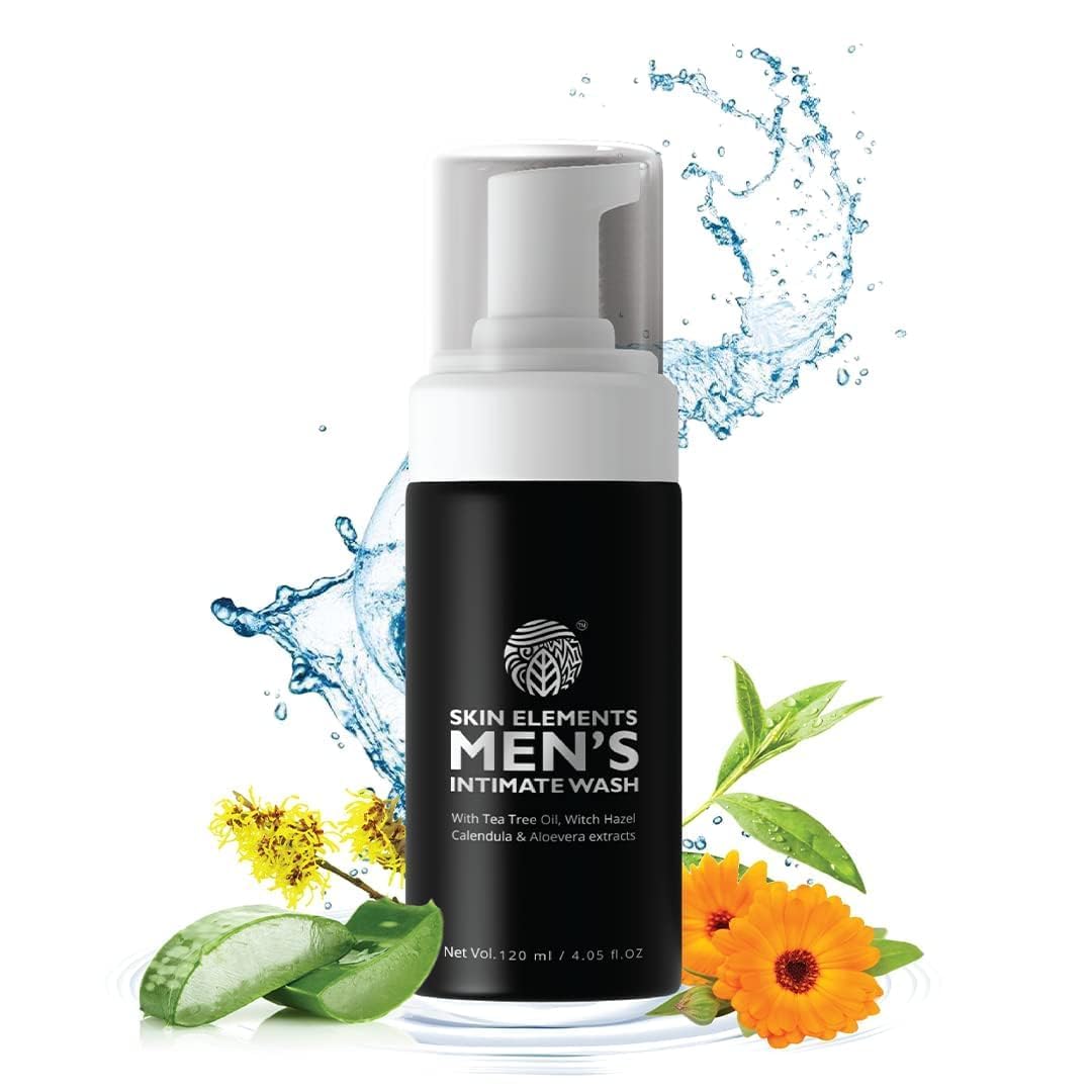 Skin Elements Intimate Wash for Men bottle with a clean, pH-balanced formula for daily freshness.