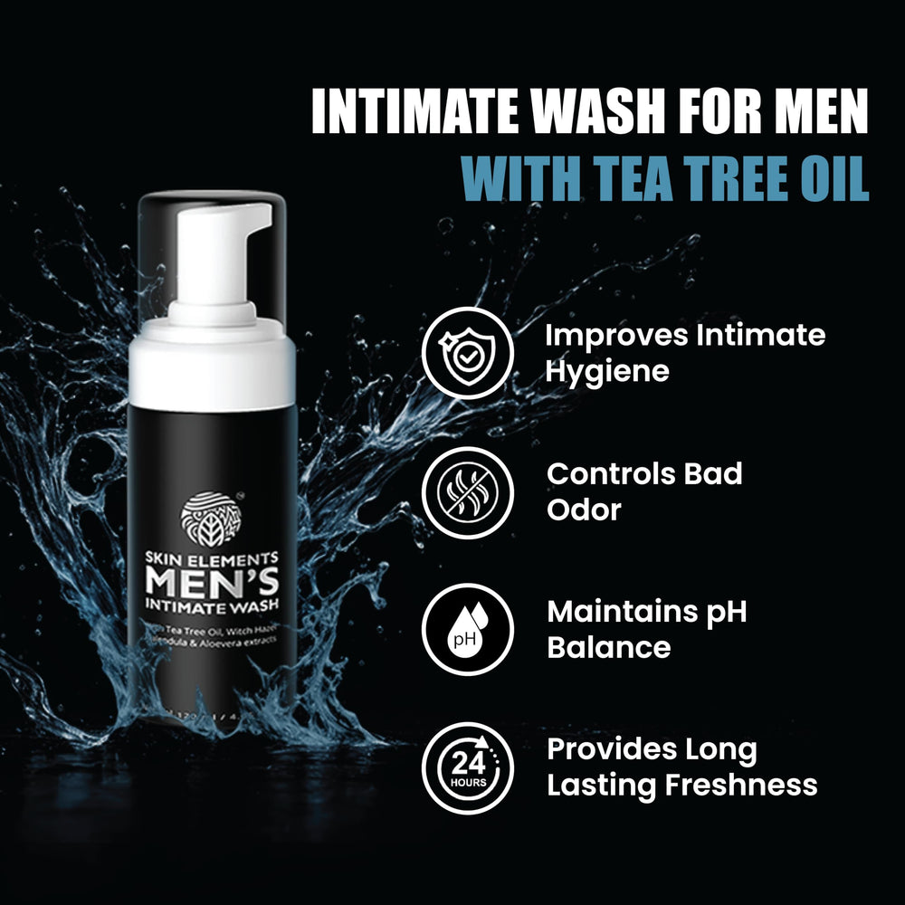 Skin Elements Tea tree oil ingredient suggesting natural odor control with refreshing, cooling feel.