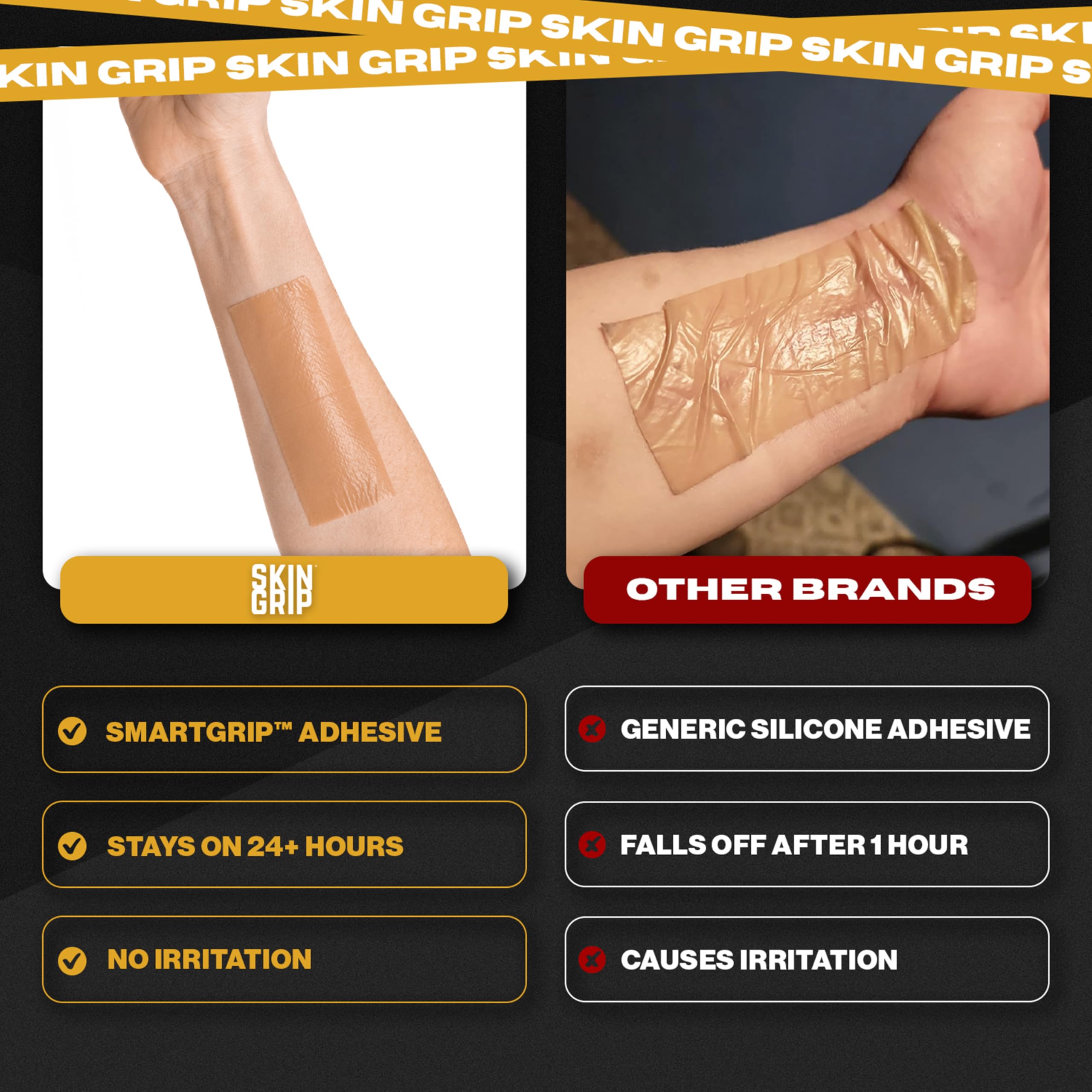 Skin Grip silicone tape cut-to-fit for scar coverage