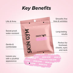 Skin Gym Face Tape mouth-area strip helps contour and soften smile lines overnight.