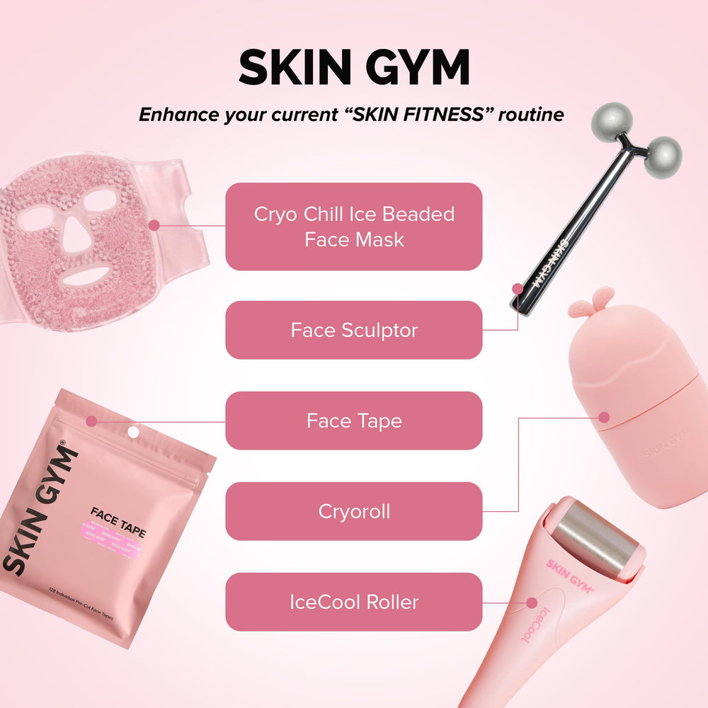 Skin Gym Ice Roller ideal for daily cooling and de-puffing routines.