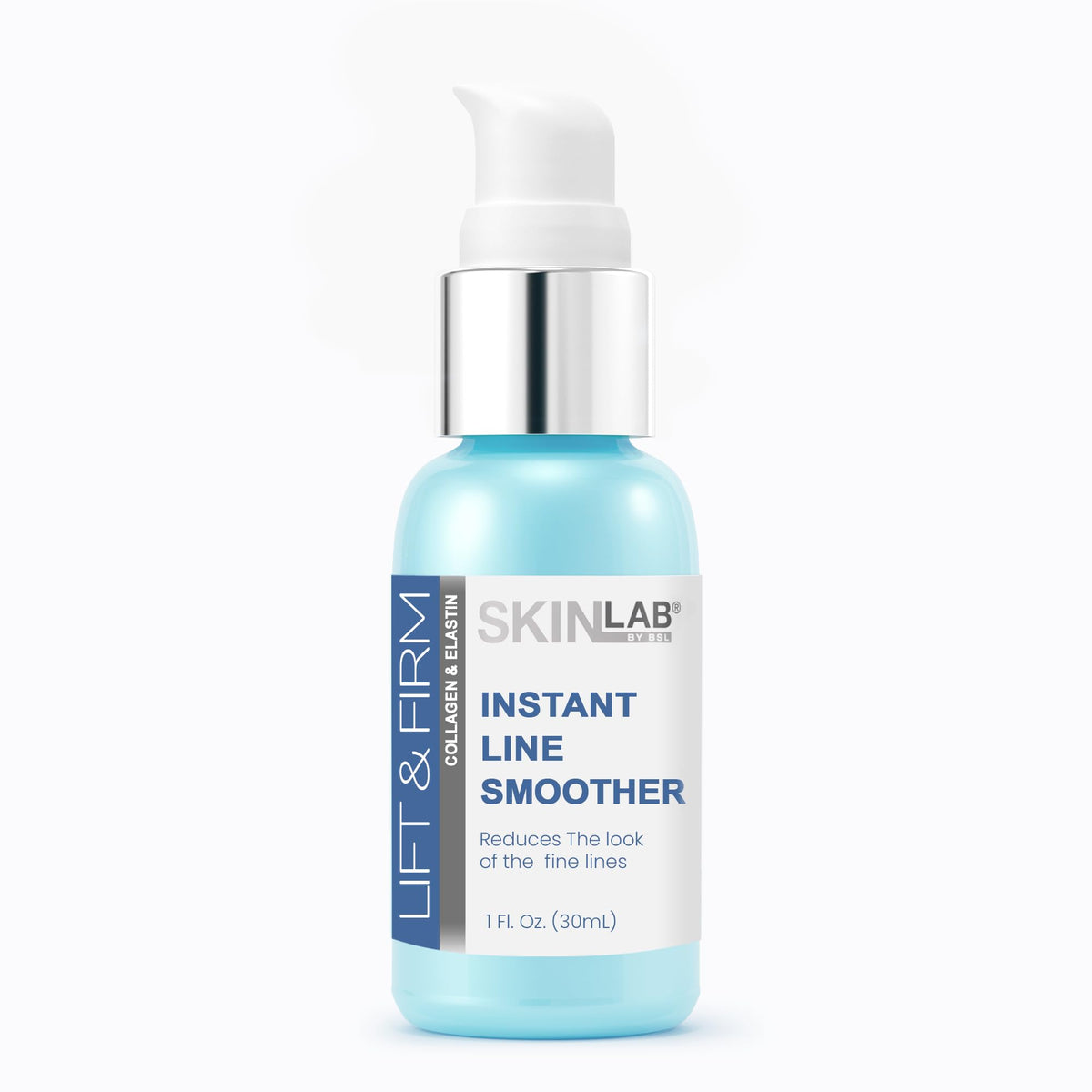 SKIN LAB BY BSL Lift and Firm bottle demonstrates instant line smoothing for a refreshed look.