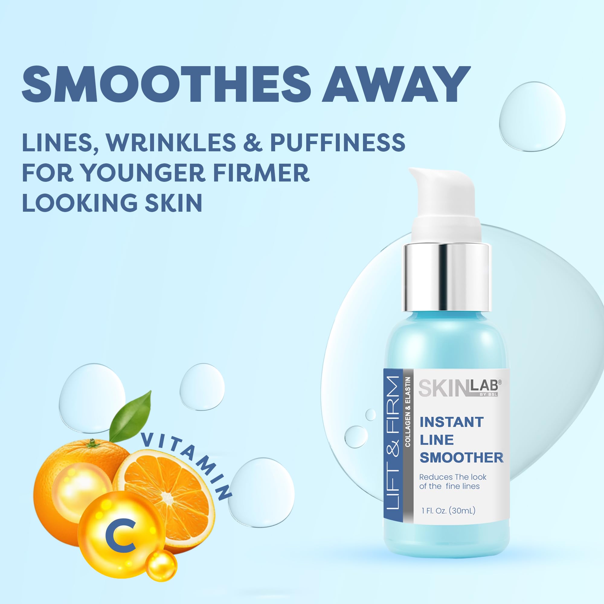 SKIN LAB BY BSL Lift and Firm swatch on hand demonstrates immediate smoothing effect.