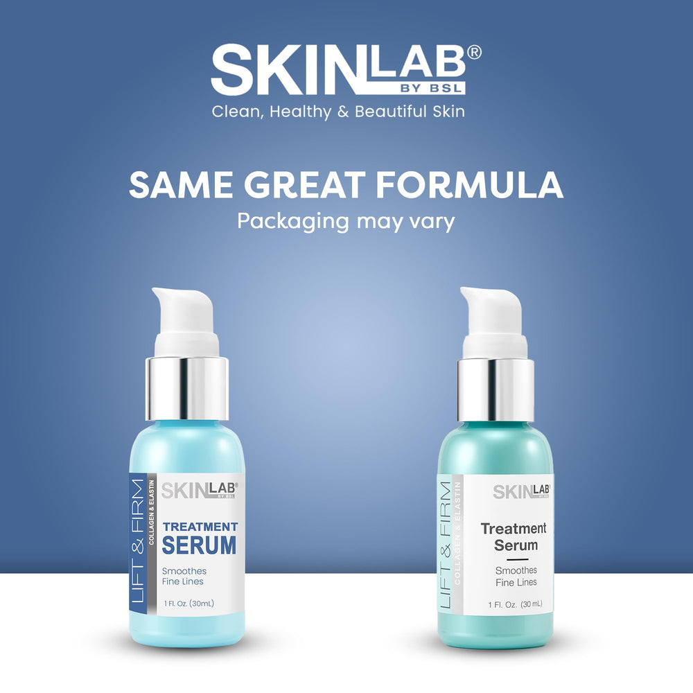 Closeup of pump on SKIN LAB Lift & Firm Serum highlighting fast-absorb texture