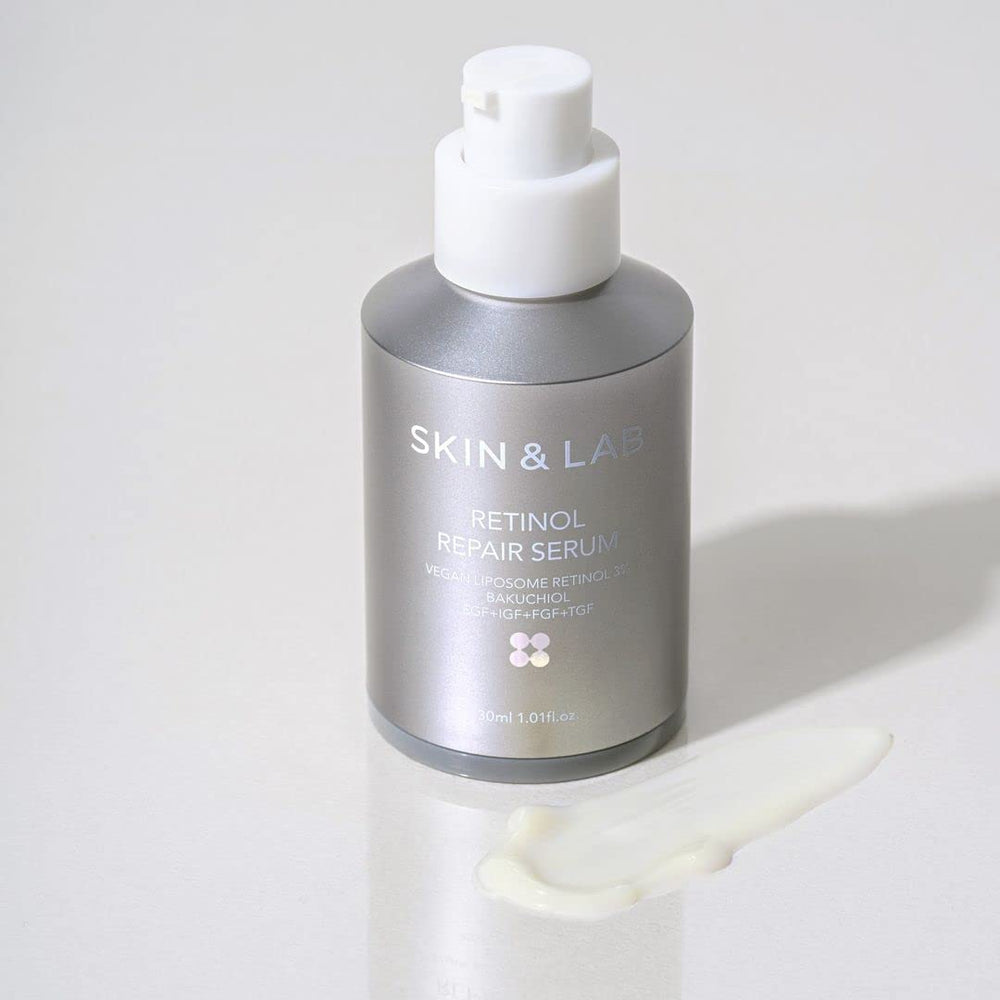 Visual of vegan formula ingredients in SKIN&LAB Retinol Repair Serum
