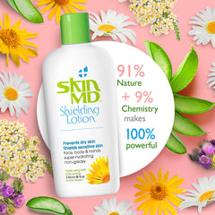 Skin MD Shielding cream texture closeup highlights quick absorption.