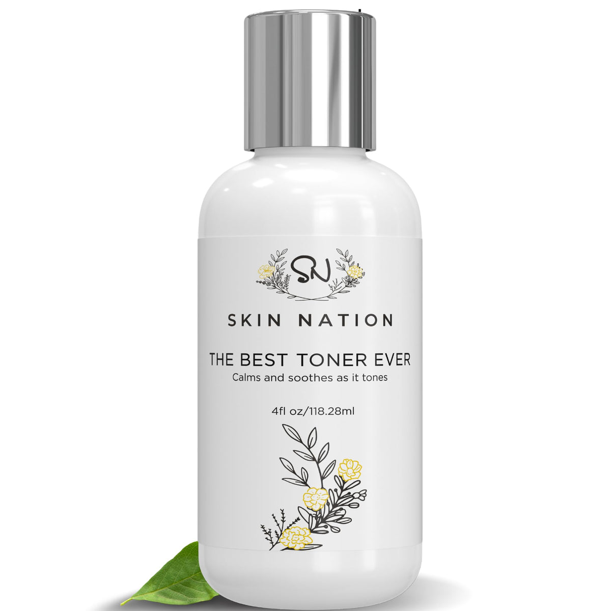 Skin Nation Hydrating Rosewater Toner bottle on vanity for daily refreshment