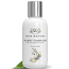 Skin Nation Hydrating Rosewater Toner bottle on vanity for daily refreshment