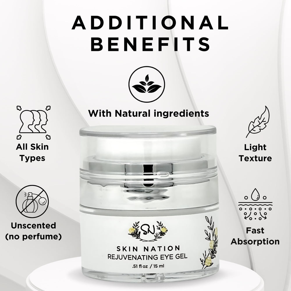 Skin Nation Rejuvenating Eye Gel brightens the under-eye area with green tea antioxidants.