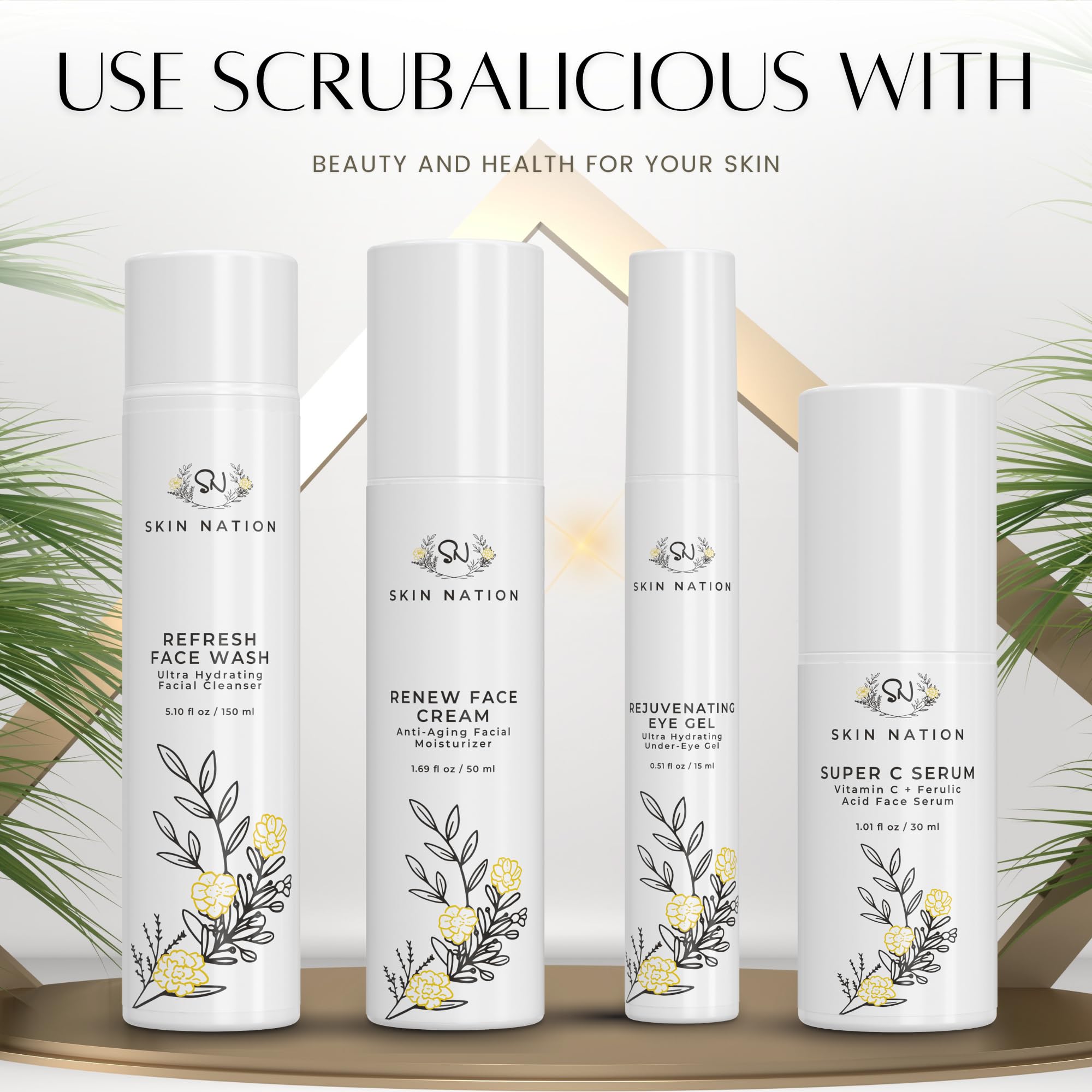 Skin Nation Scrubalicious exfoliator used on body for gentle exfoliation