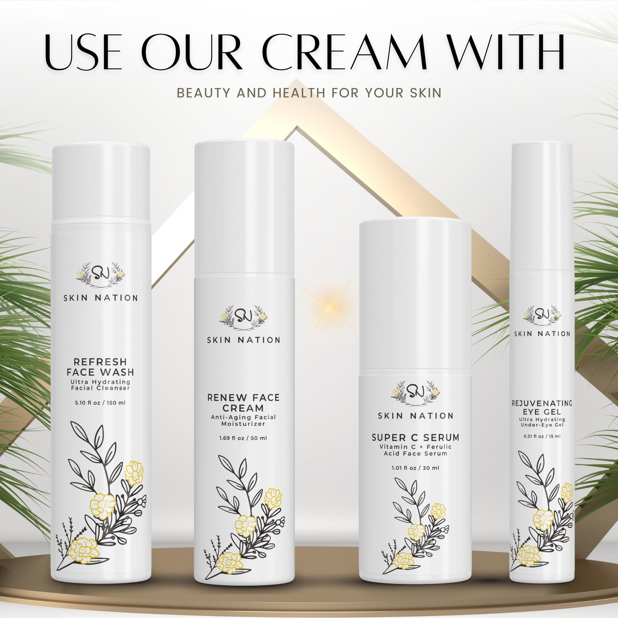 Skin Nation Super Firming Cream decollete smoothing hints at texture refinement.