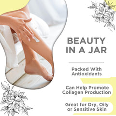 Skin Nation Super Firming Cream neck decollete application shows upward massage for tone.