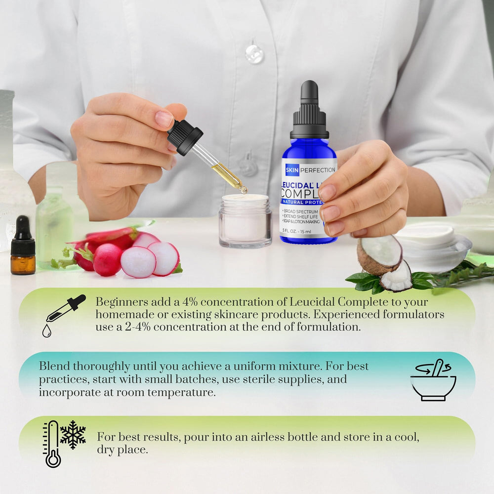 Skin Perfection Leucidal Complete packaging on a compact 0.5 oz bottle.