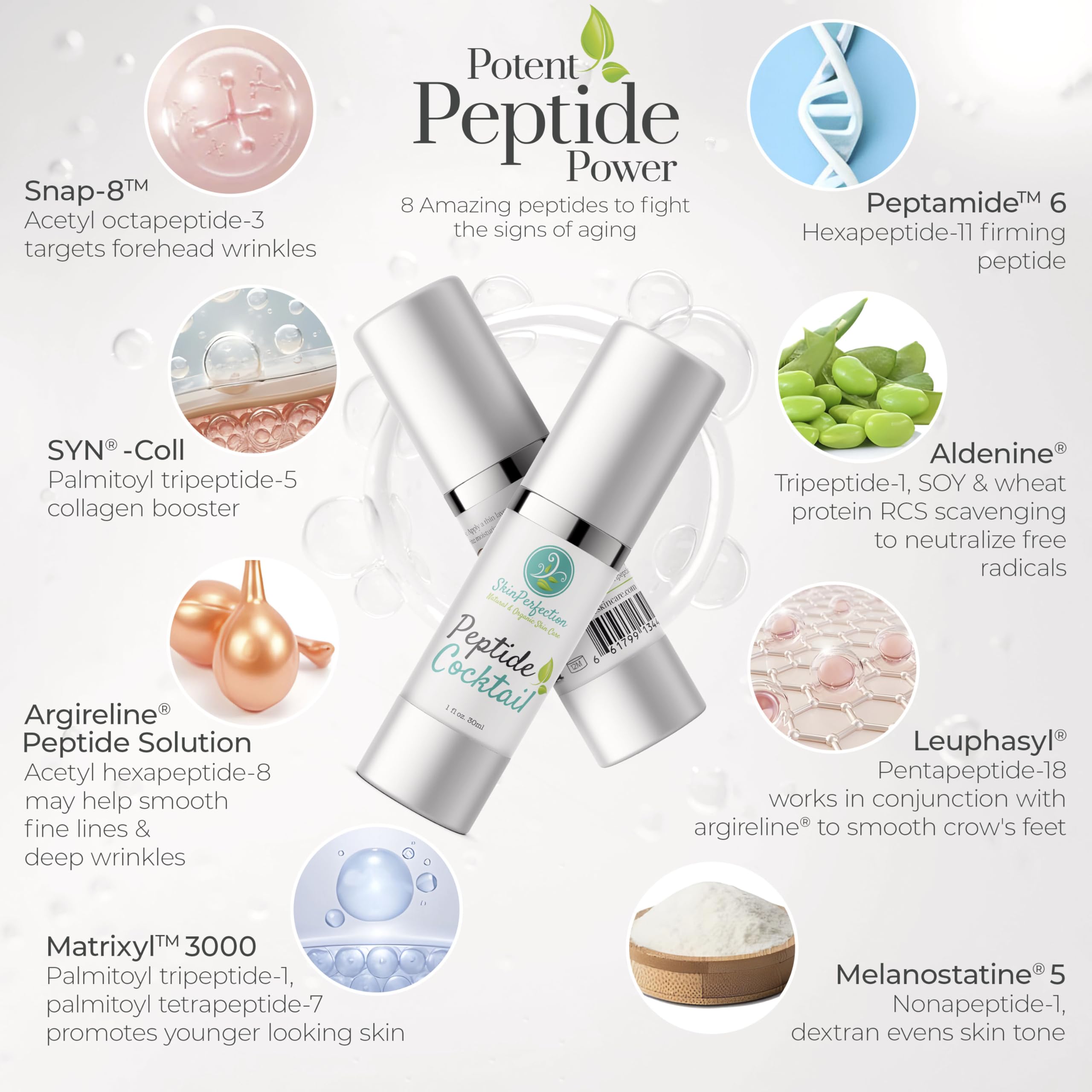Applying Skin Perfection serum to the face for smoothing and radiance.