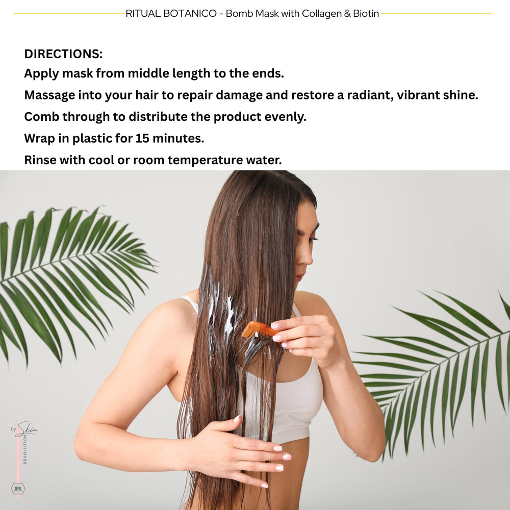Skin Revolution Ritual Botanico Keratin Organic aftercare shampoo promotes healthy scalp and buildup removal